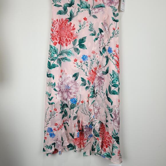 Kensie Floral High-Low Maxi Dress in Blush Size 10, NWT - Picture 11 of 14